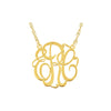 Three Letter Script Uppercase Monogram Necklace