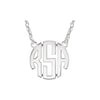 Three Letter Block Uppercase Monogram Necklace