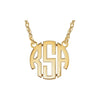 Three Letter Block Uppercase Monogram Necklace