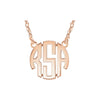 Three Letter Block Uppercase Monogram Necklace