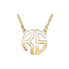 Two Letter Block Uppercase Monogram Necklace