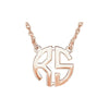 Two Letter Block Uppercase Monogram Necklace