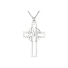 Three Letter Block Monogram Cross Necklace