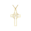 Three Letter Block Monogram Cross Necklace