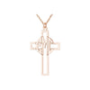 Three Letter Block Monogram Cross Necklace