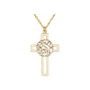 Three Letter Script Monogram Cross Necklace