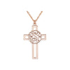 Three Letter Script Monogram Cross Necklace