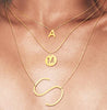 14K Gold Large Diagonal Initial Necklace