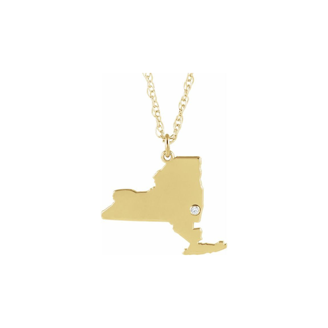 10K Yellow Gold Solid Louisiana State Pendant Charm Necklace