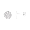 Three Letter Solid Script Monogram Earrings