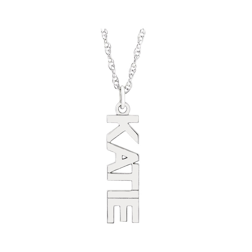 Vertical Mini Nameplate Necklace