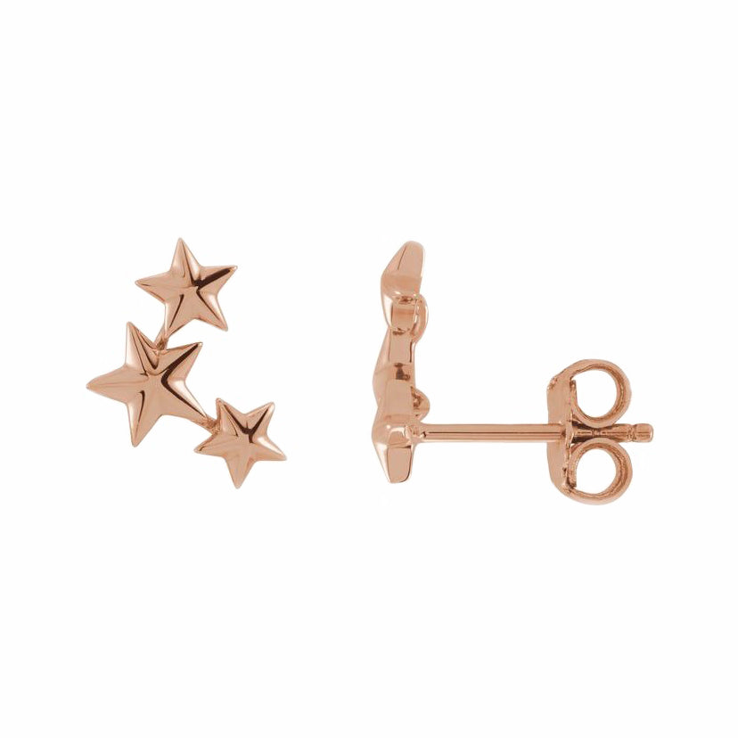 Star Gold Ear Climbers