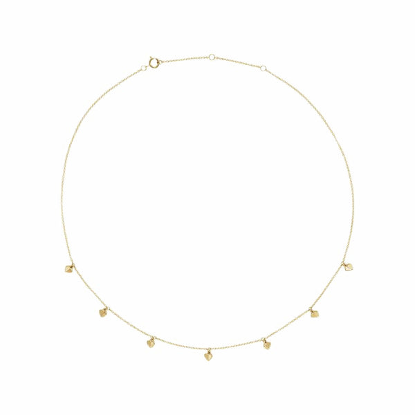 Heart 7-Station Gold Necklace