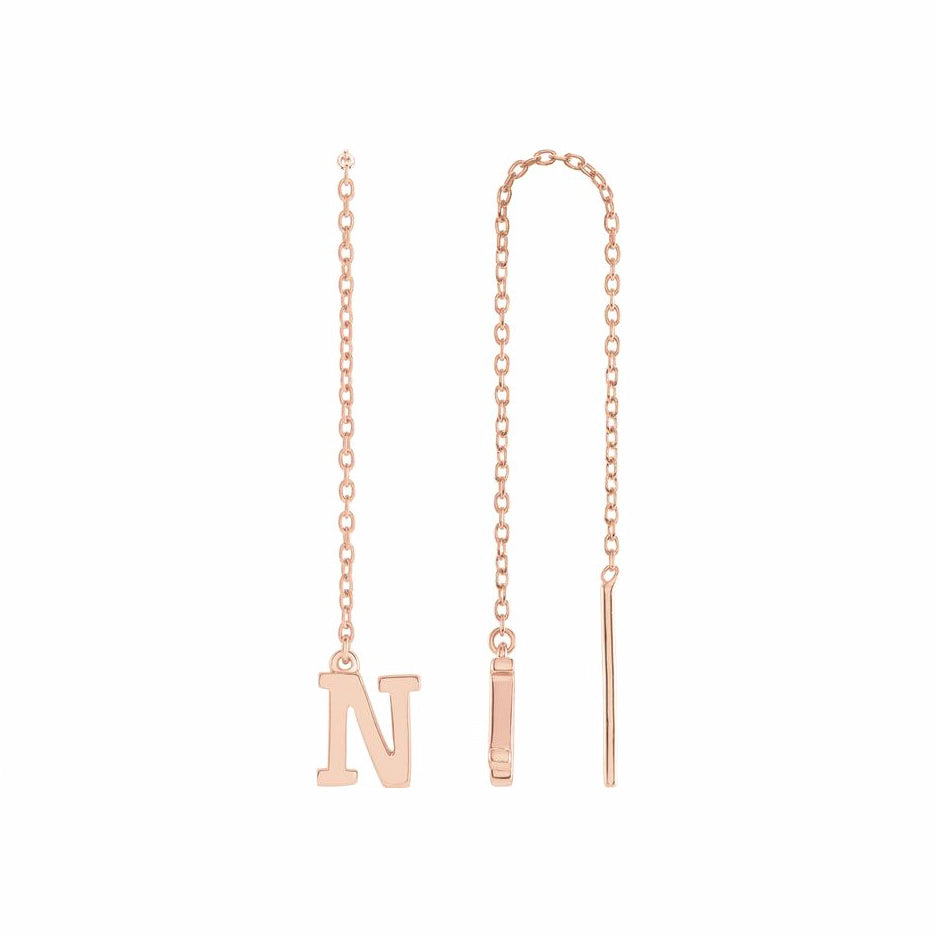 Single Initial Chain Earring