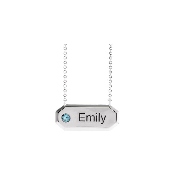 Engravable Birthstone Petite Bar Necklace