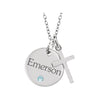 Birthstone Engravable Disc Pendent or Necklace