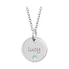 Birthstone Engravable Disc Pendent or Necklace