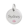 Birthstone Engravable Disc Pendent or Necklace