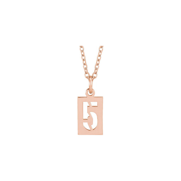 Pierced Number Dog Tag Necklace