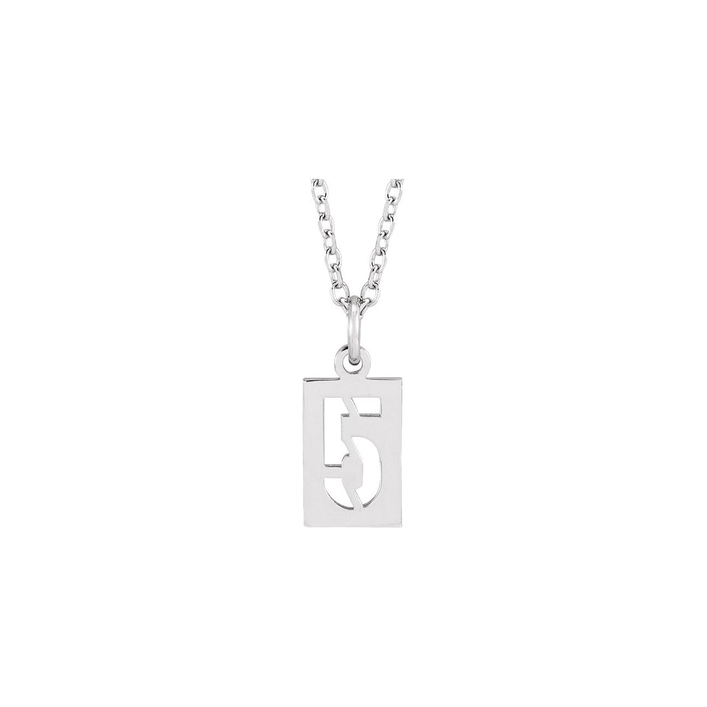 Pierced Number Dog Tag Necklace