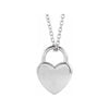 Engravable Heart Lock Necklace or Charm/Pendant