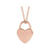 Engravable Heart Lock Necklace or Charm/Pendant