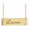 Engravable Horizontal Bar Diamond Necklace