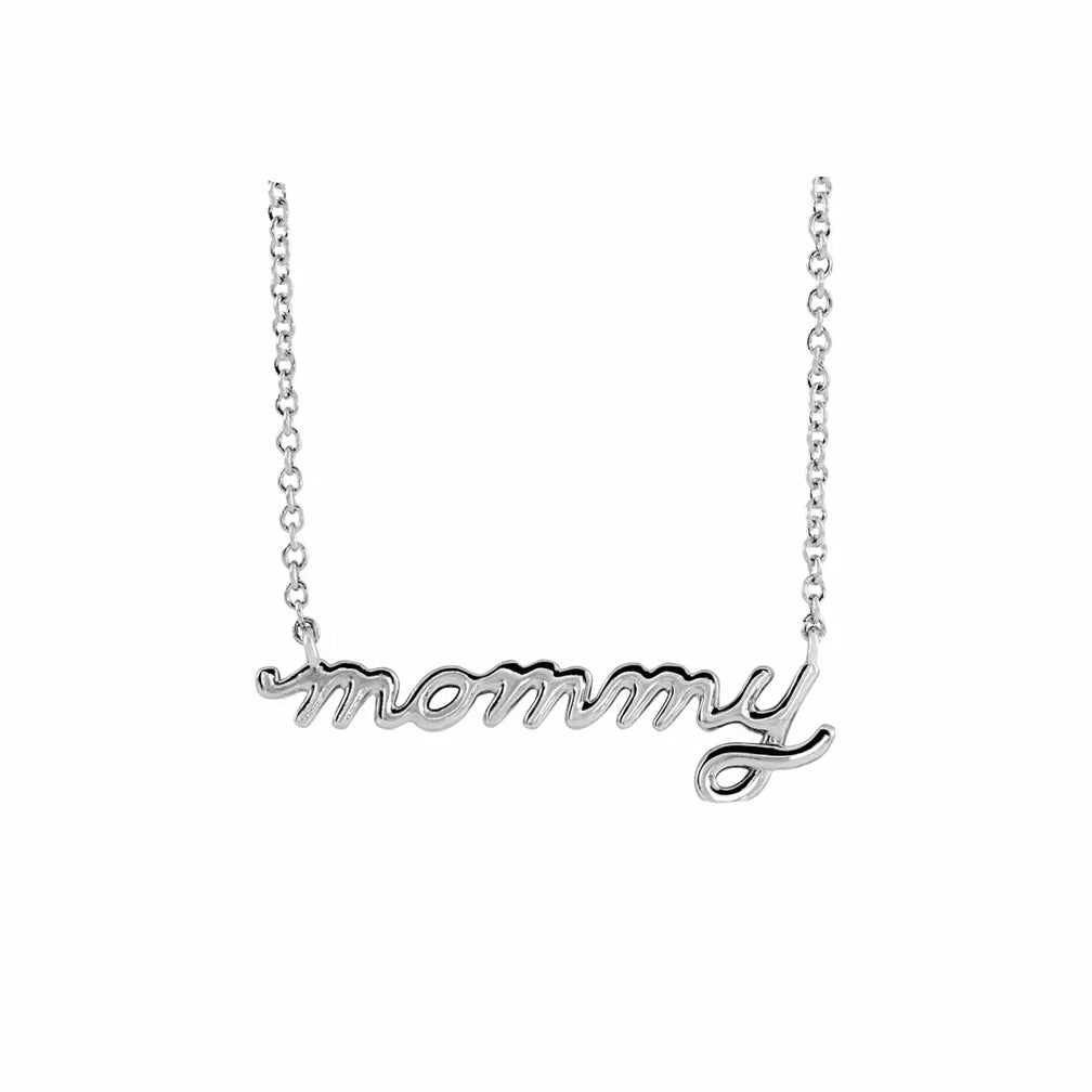 Petite Mommy Script Necklace