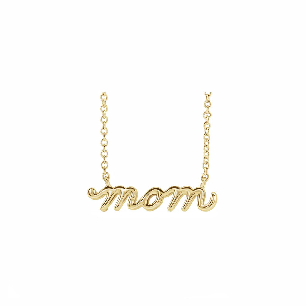 Petite Mom Script Necklace