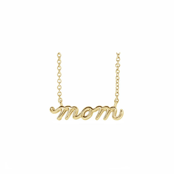 Petite Mom Script Necklace