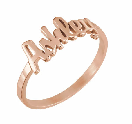 Script Nameplate Ring
