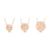 Three Letter Solid Circle Script Uppercase Monogram Necklace