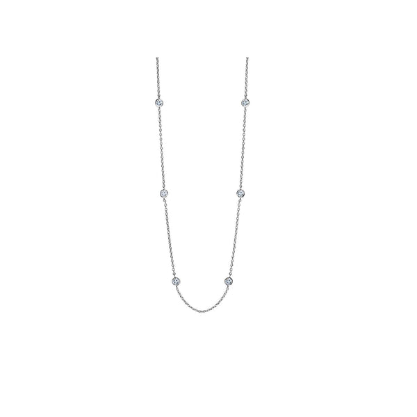 Sterling Silver CZ Station Chain Anklet