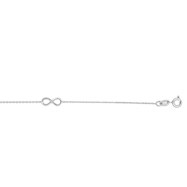 Sterling Silver Infinity Station Anklet