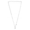 Sterling Silver Lock Paperclip Link Necklace