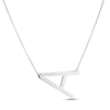 Large Diagonal Initial Sterling Silver Necklace