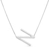 Large Diagonal Initial Sterling Silver Necklace