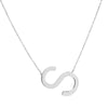 Large Diagonal Initial Sterling Silver Necklace