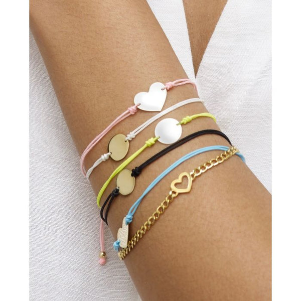 14K Gold Heart Adjustable Cord Bracelet