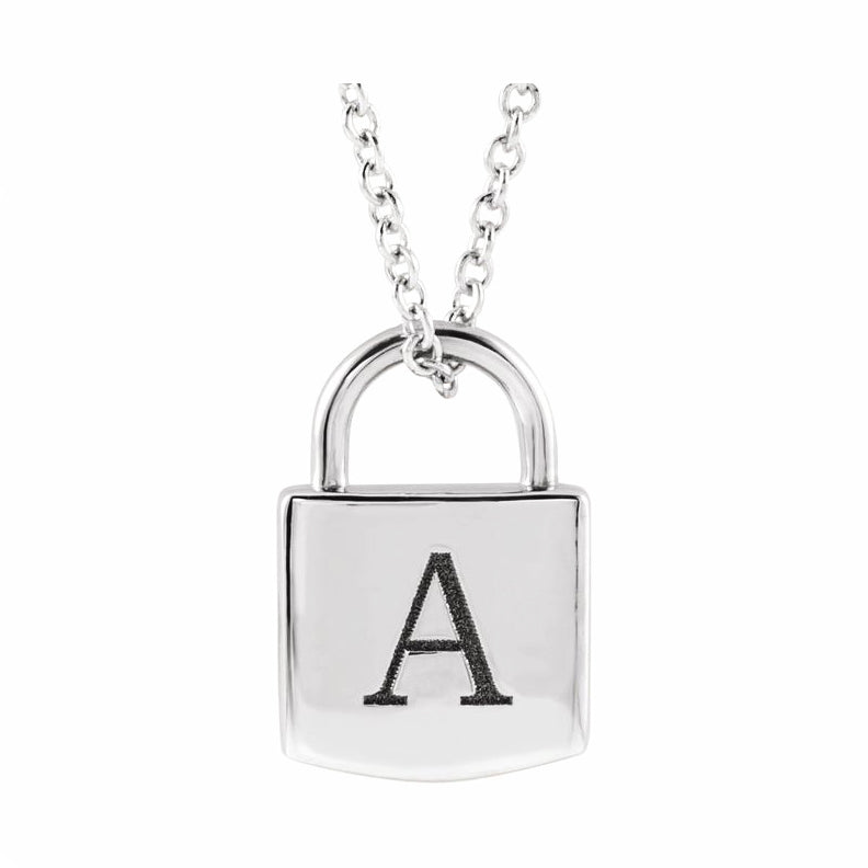 Engravable Lock Necklace