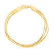 14K Gold Three Strand Herringbone Bracelet