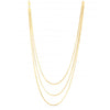 14K Gold Three Strand Layered Herringbone Necklace