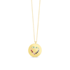 14K Gold Gemstone Rainbow Heart Medallion Necklace