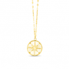 14K Gold Compass Medallion Necklace