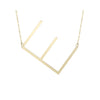 14K Gold Large Diagonal Initial Necklace