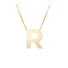 14K Gold Sliding Block Letter Initial Necklace