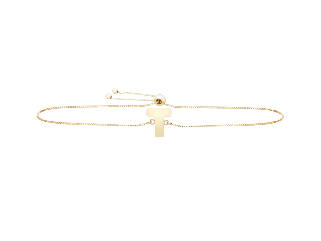 Initial Gold Adjustable Bracelet